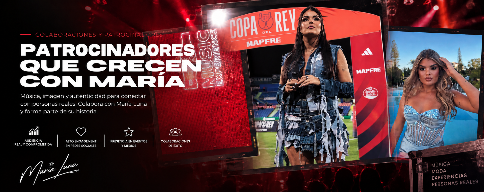Patrocinadores y colaboraciones con María Luna